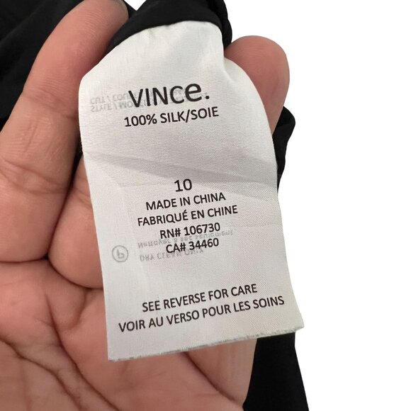 Vince Womens Black Silk Sleeveless Drawstring Waist Jumpsuit Size 10 - Picture 7 of 9